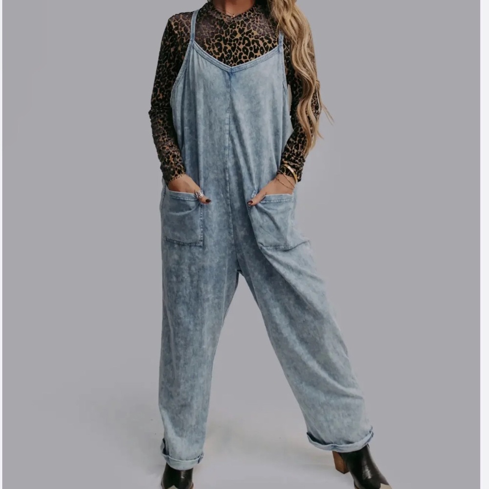 Sincerely Jules Mineral Wash Jumpsuit sz M